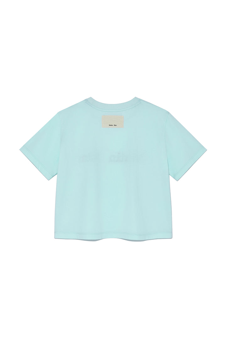 Matin Kim Logo Thread Point Crop Top — Light Blue
