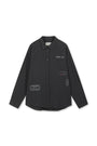 Matin Kim Front Graphic Check Shirt — Charcoal