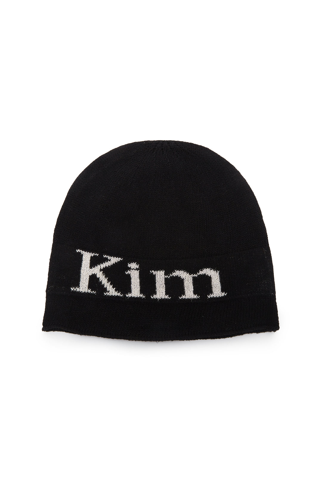 Matin Kim Logo Linen Short Beanie — Black
