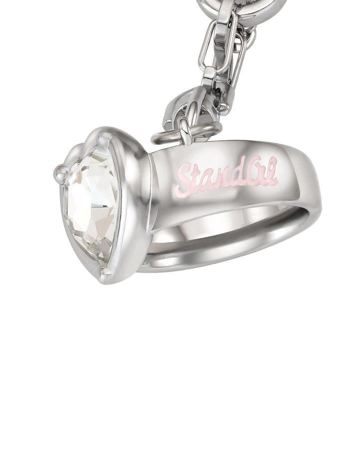 Stand Oil Twinkle Keyring — Heart Cubic — Clear