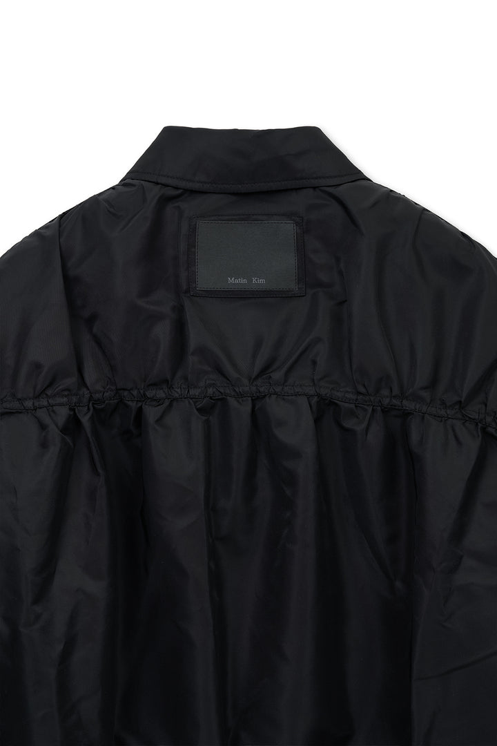 Matin Kim Small Logo Shirring Jumper — Black