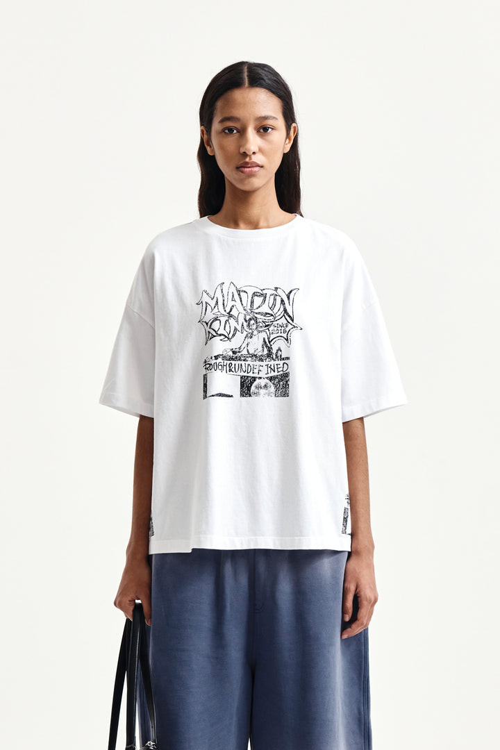 Matin Kim Vintage Graffiti Artwork Top — White