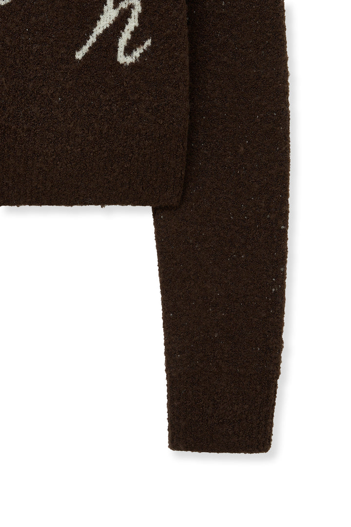 Matin Kim Poni Coni Knit Zip Up — Brown