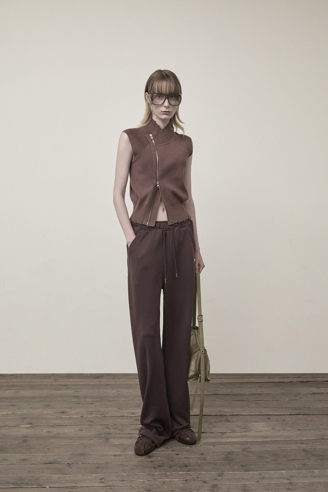 Matin Kim Back Pocket Glitter Sweatpants — Brown