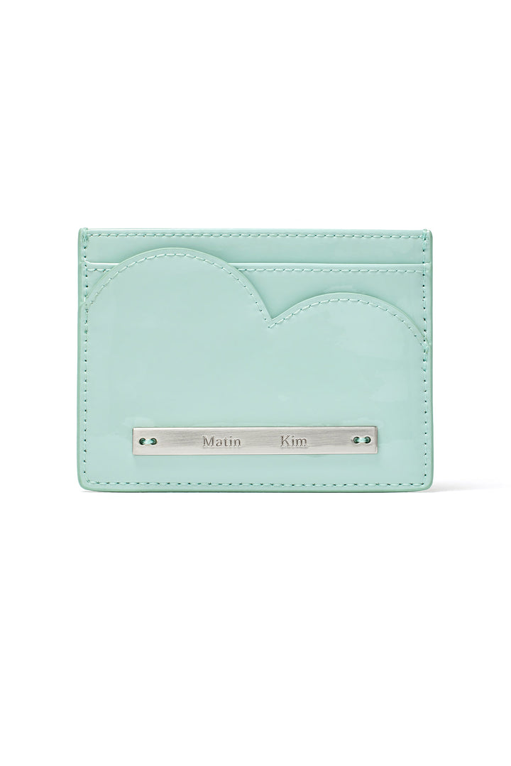 Matin Kim Heart Wave Enamel Card Wallet — Mint
