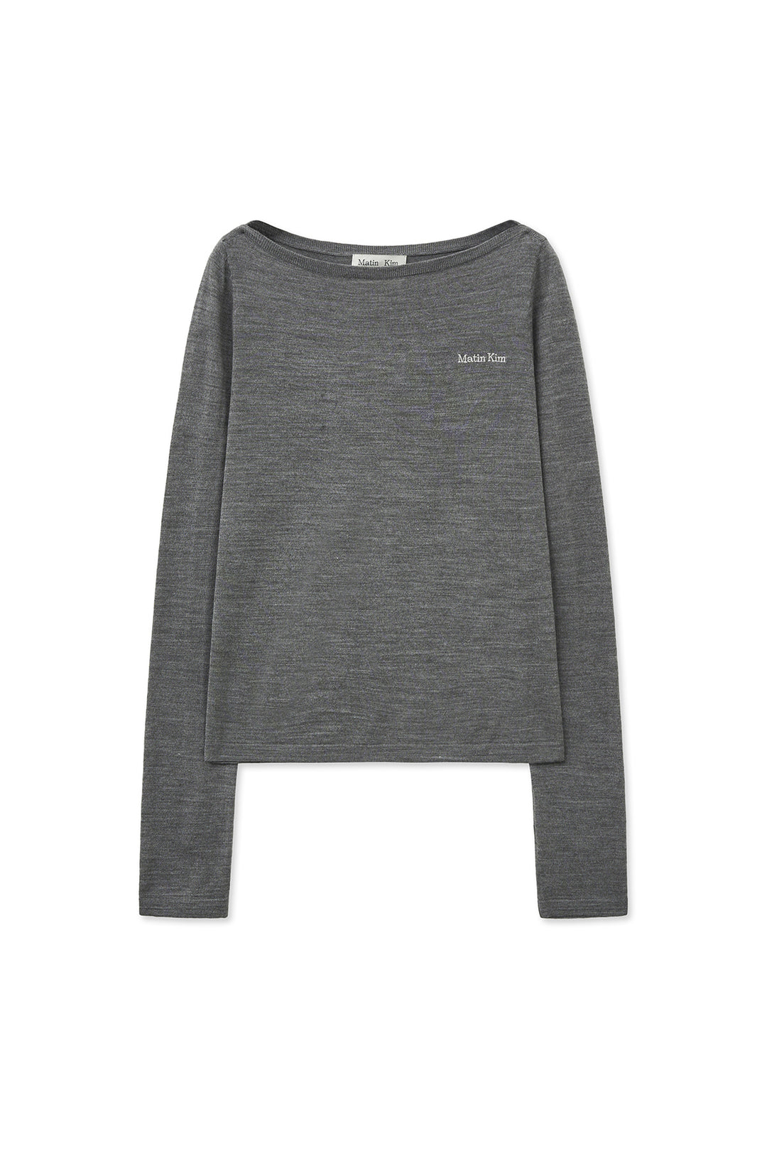 Matin Kim Essential Boat Neck Knit — Gray