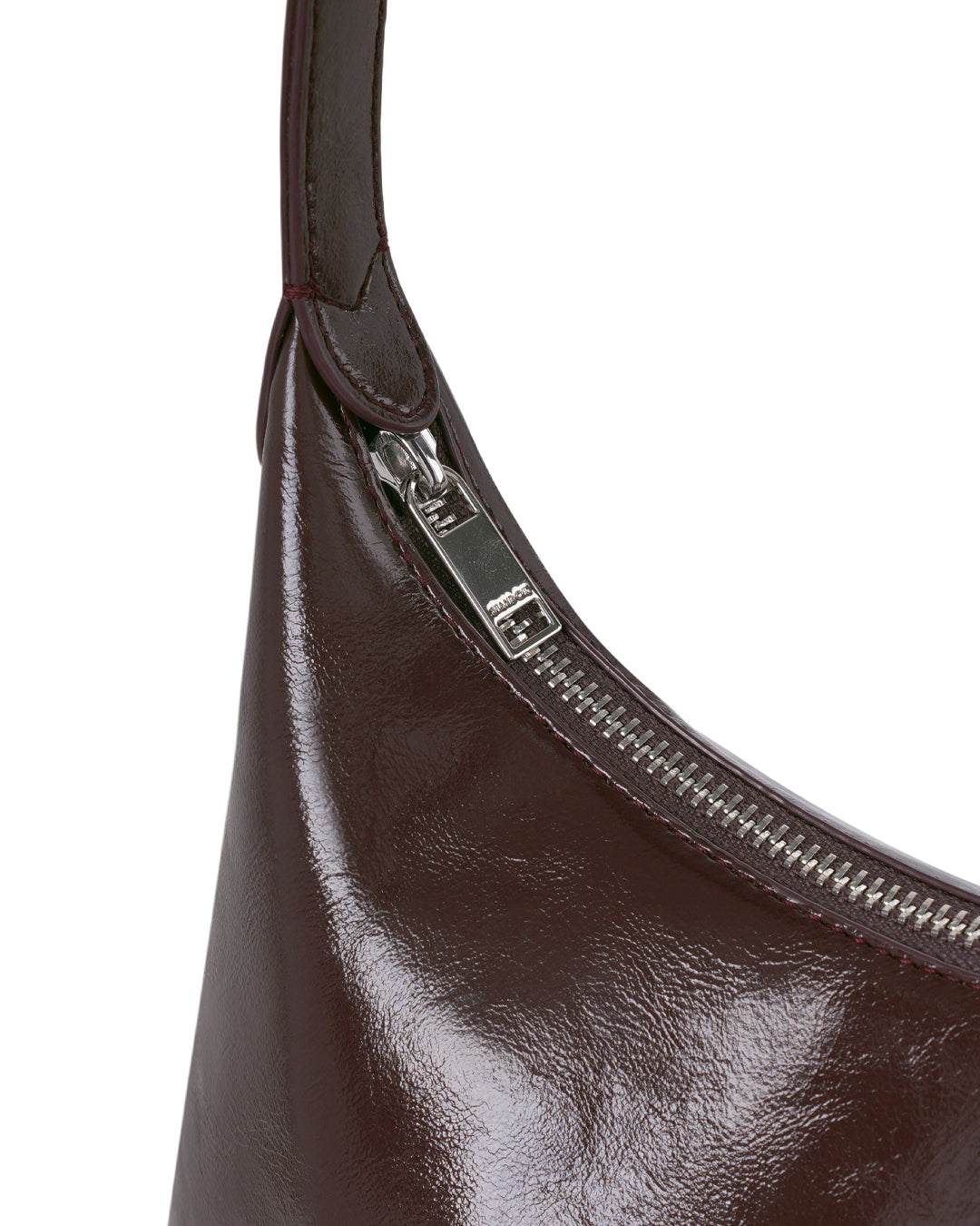 Stand Oil Plump Bag — Glossy Shoulder Crossbody — Maroon