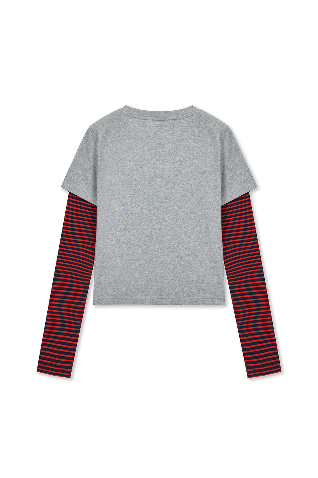 Matin Kim Graffiti Logo Stripe Layered Top — Gray