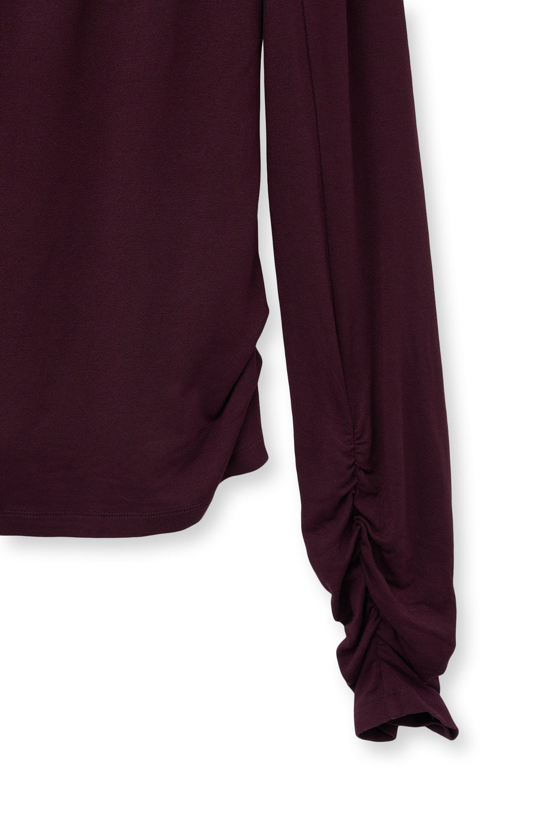 Matin Kim Henley Neck Shirring Top — Burgundy