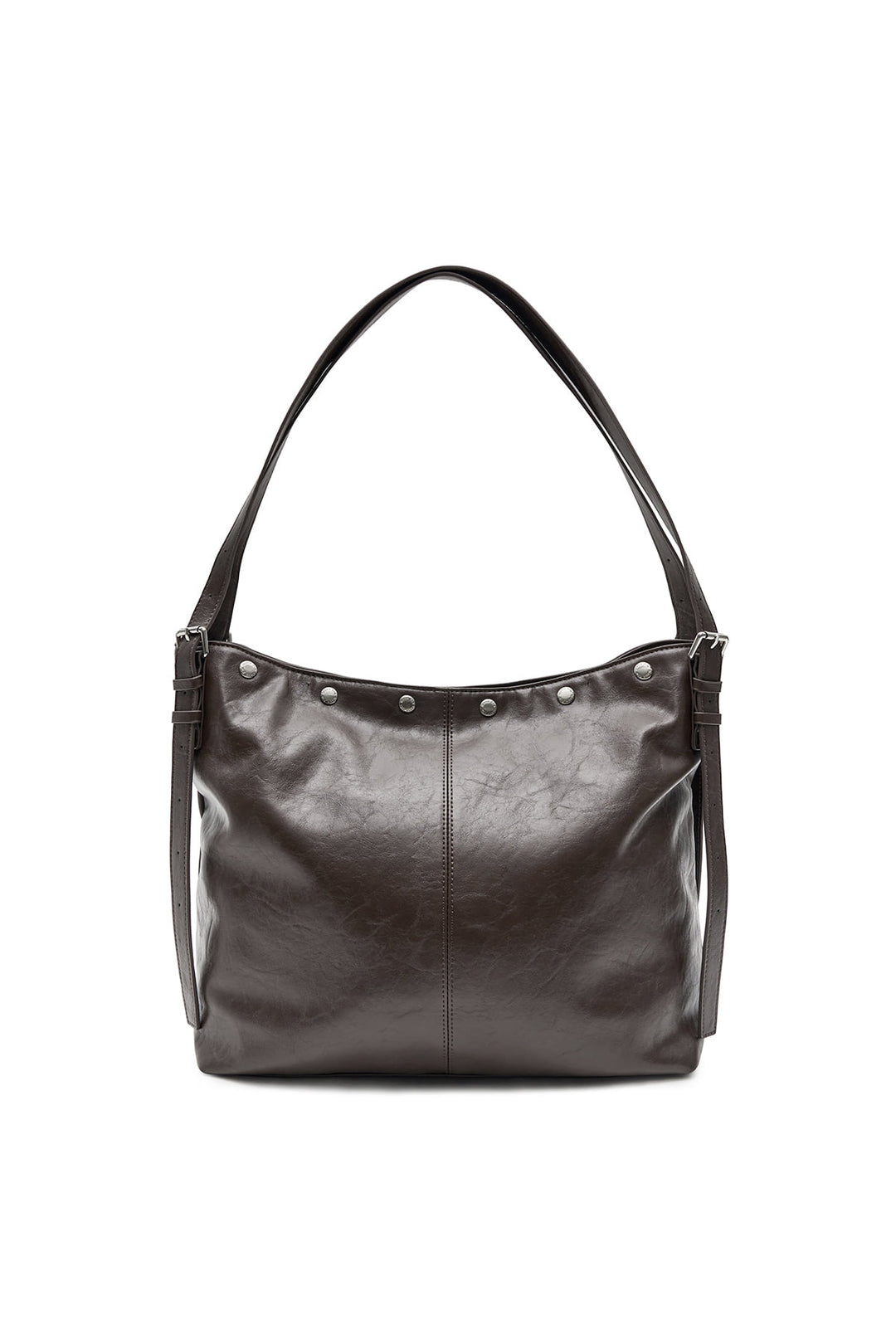 Matin Kim Stud Point Large Shoulder Bag — Brown