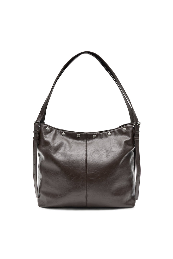 Matin Kim Stud Point Large Shoulder Bag — Brown