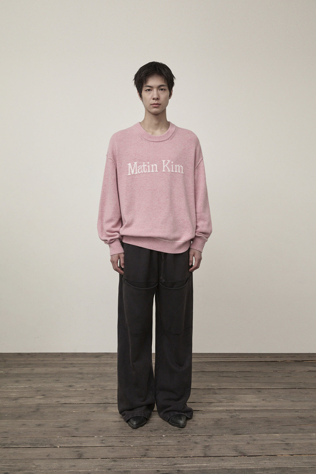 Matin Kim Color Trim Line Logo Pullover — Pink