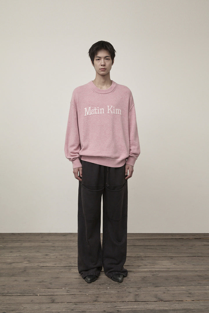 Matin Kim Color Trim Line Logo Pullover — Pink