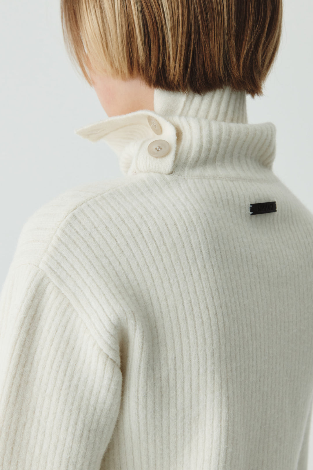 KIMMATIN Button Slit Knit Dress — Ivory