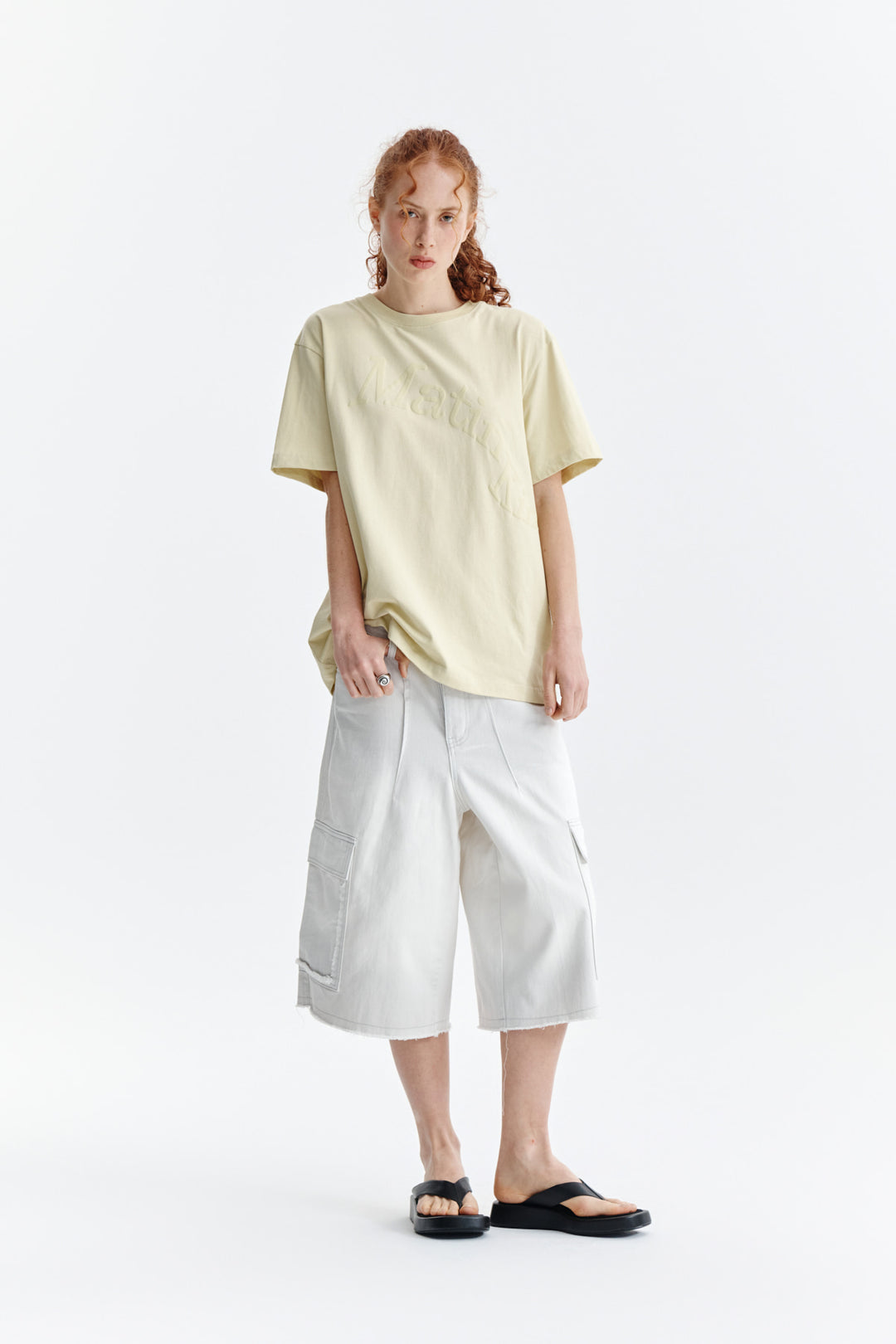 Matin Kim Wave Printing Logo Top — Yellow