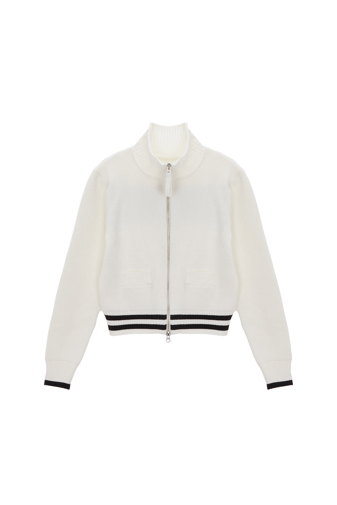 Matin Kim Spell Point Stripe Knit Cardigan — Ivory