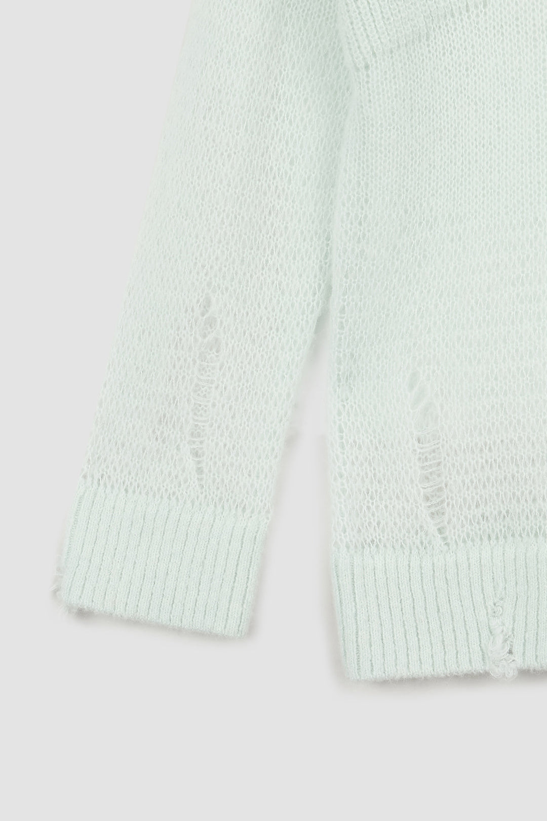 KIMMATIN Damage Detail Logo Pullover — Mint