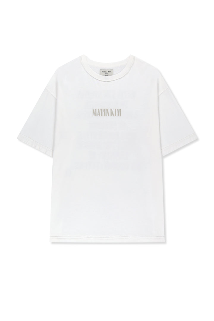 Matin Kim Vintage Lettering Graffiti Top — White