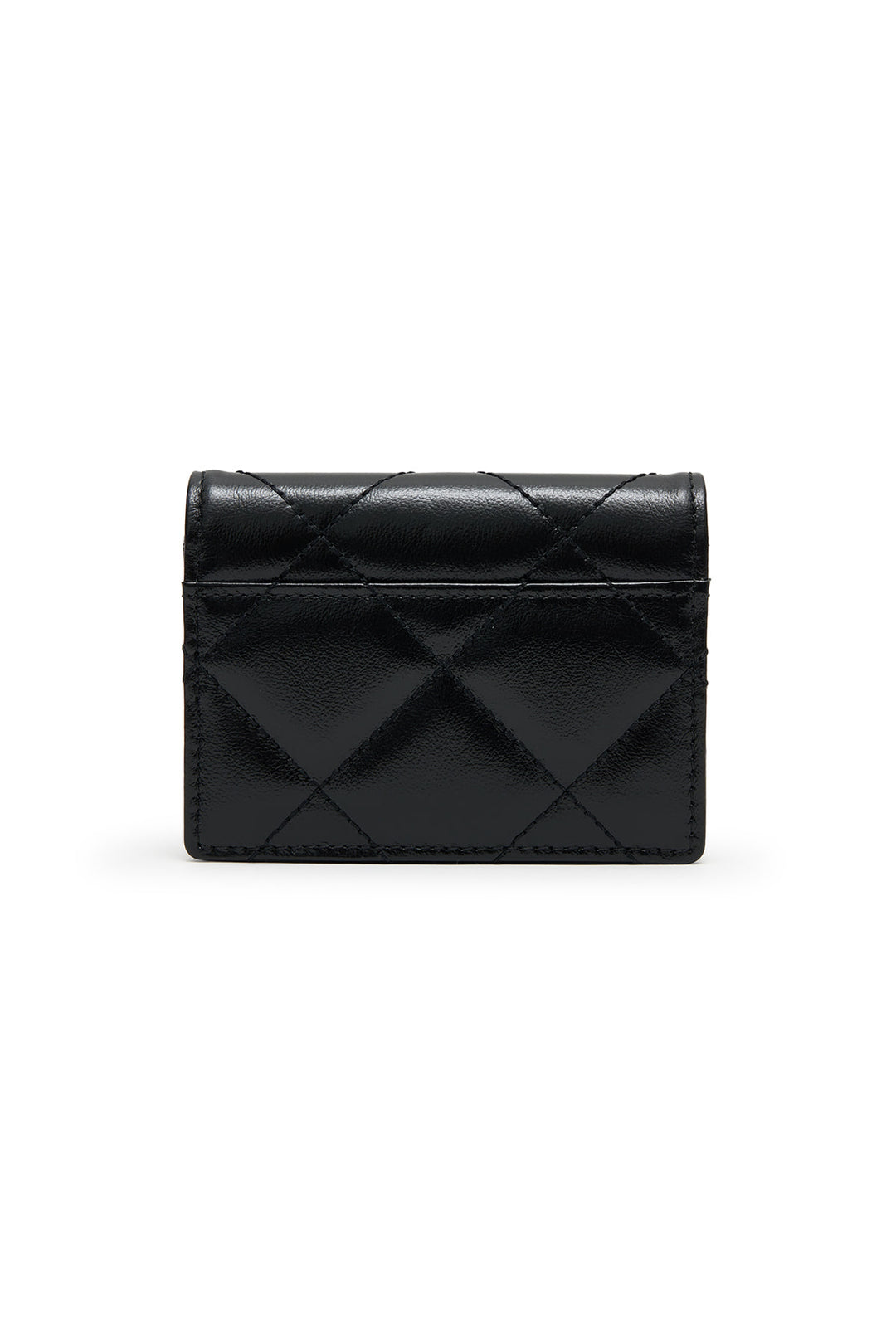 Matin Kim Puff Quilt Leather Wallet — Black