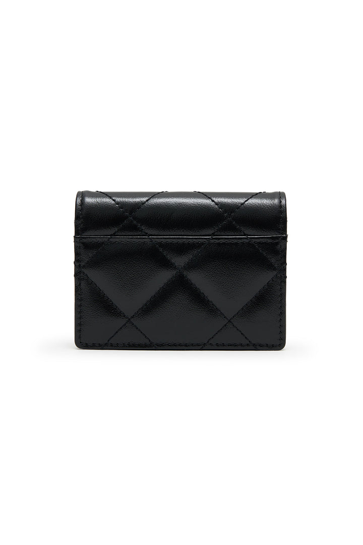 Matin Kim Puff Quilt Leather Wallet — Black