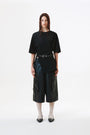 KIMMATIN Pocket Point Leather Bermuda — Black