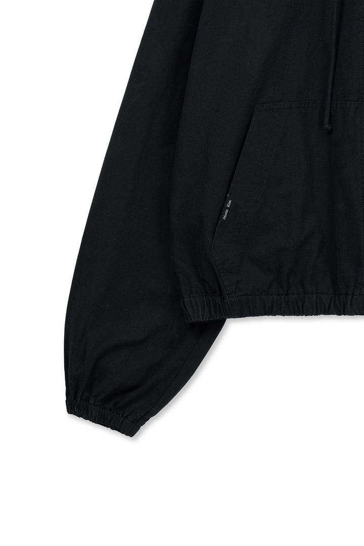 Matin Kim Washed Cotton Zip Hoodie — Black