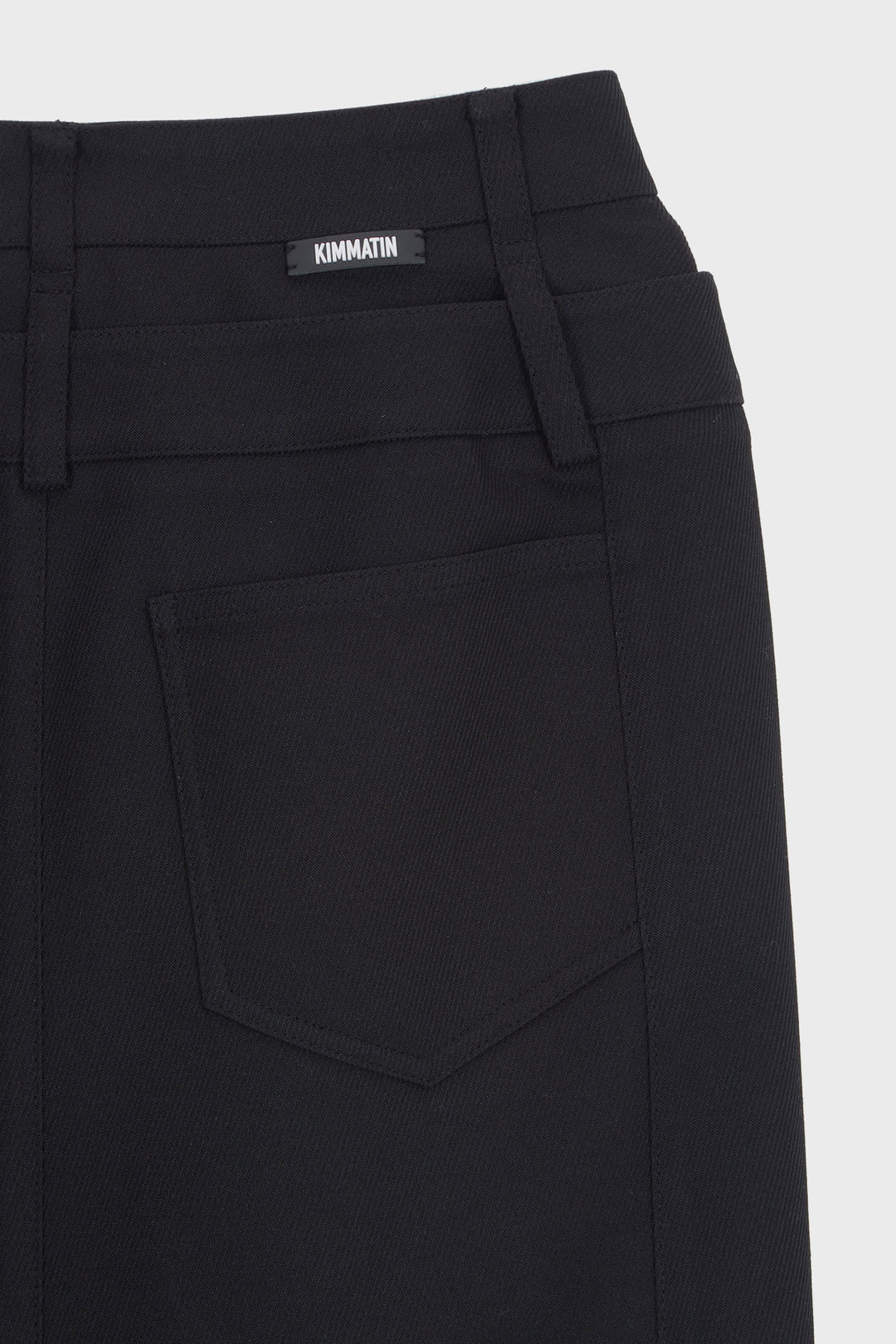 KIMMATIN Back Double Waist Maxi Skirt — Black