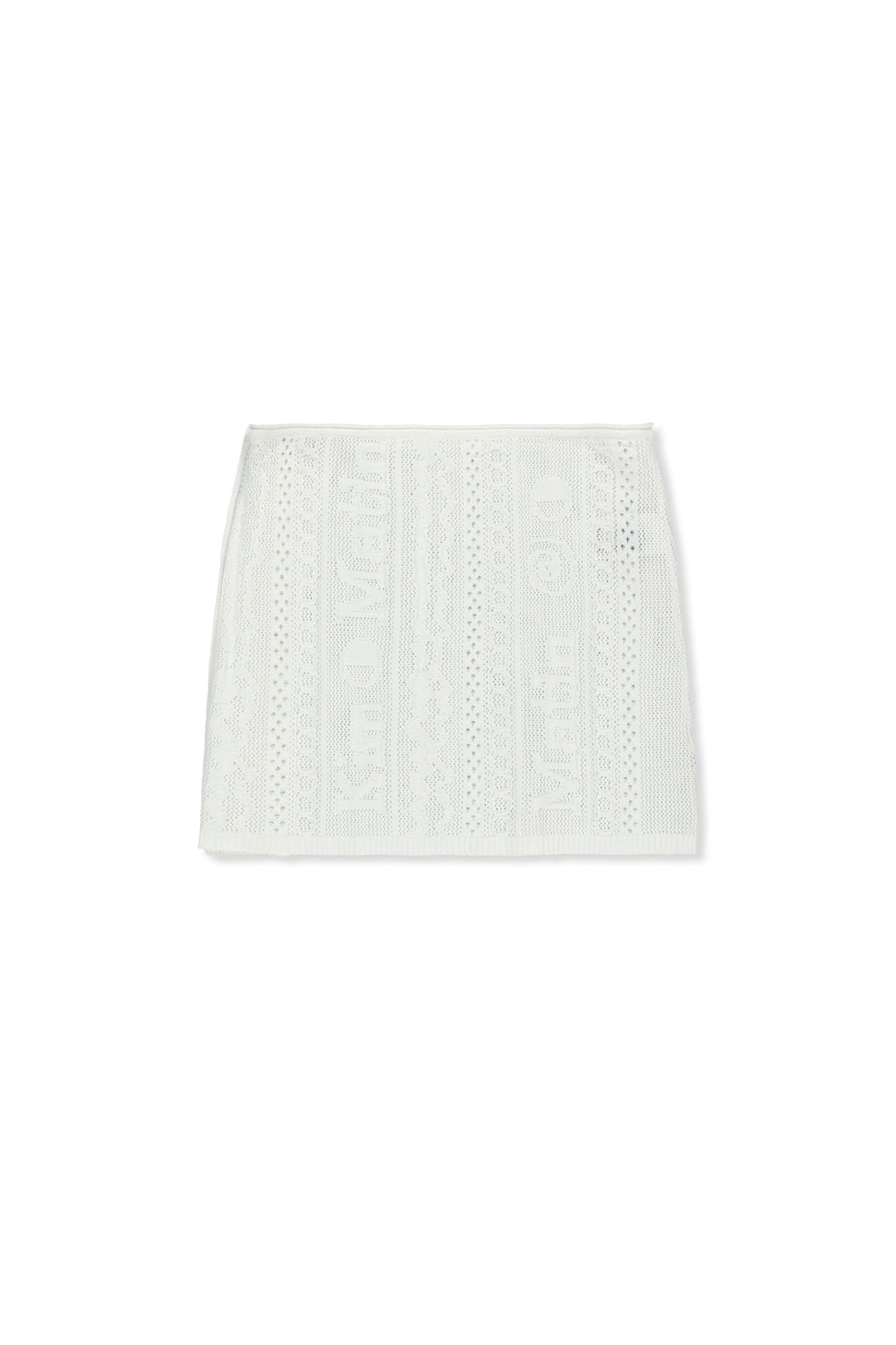 Matin Kim Mesh Logo Wrap Mini Skirt — White