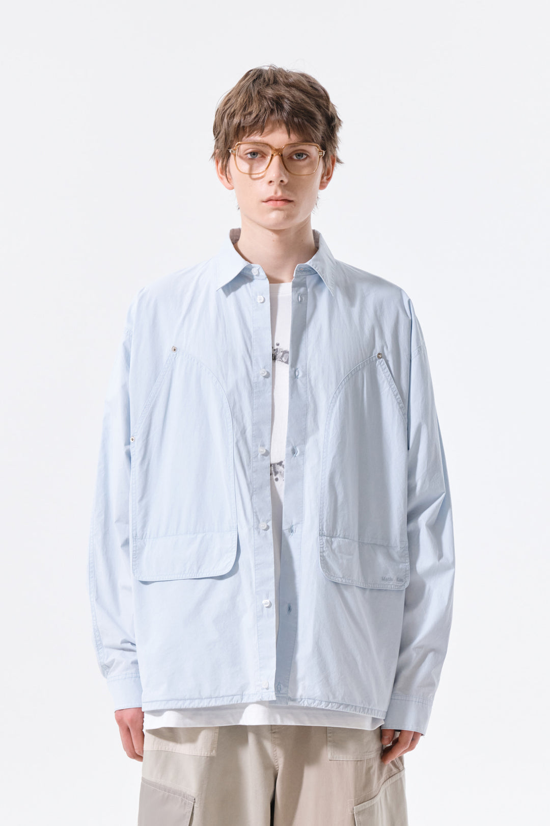 Matin Kim Washed Cotton Drawstring Shirt Sky