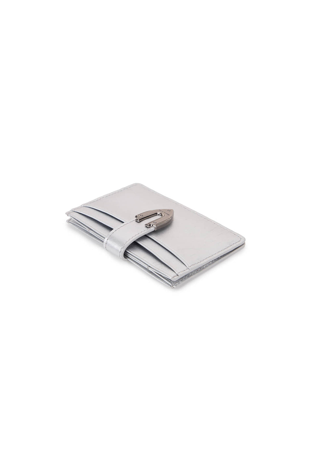Matin Kim Western Buckle Card Wallet — Silver