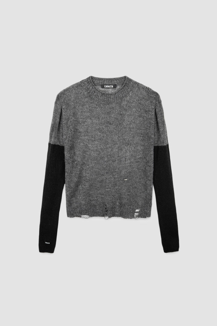 KIMMATIN Hand Warmer Layered Pullover — Charcoal