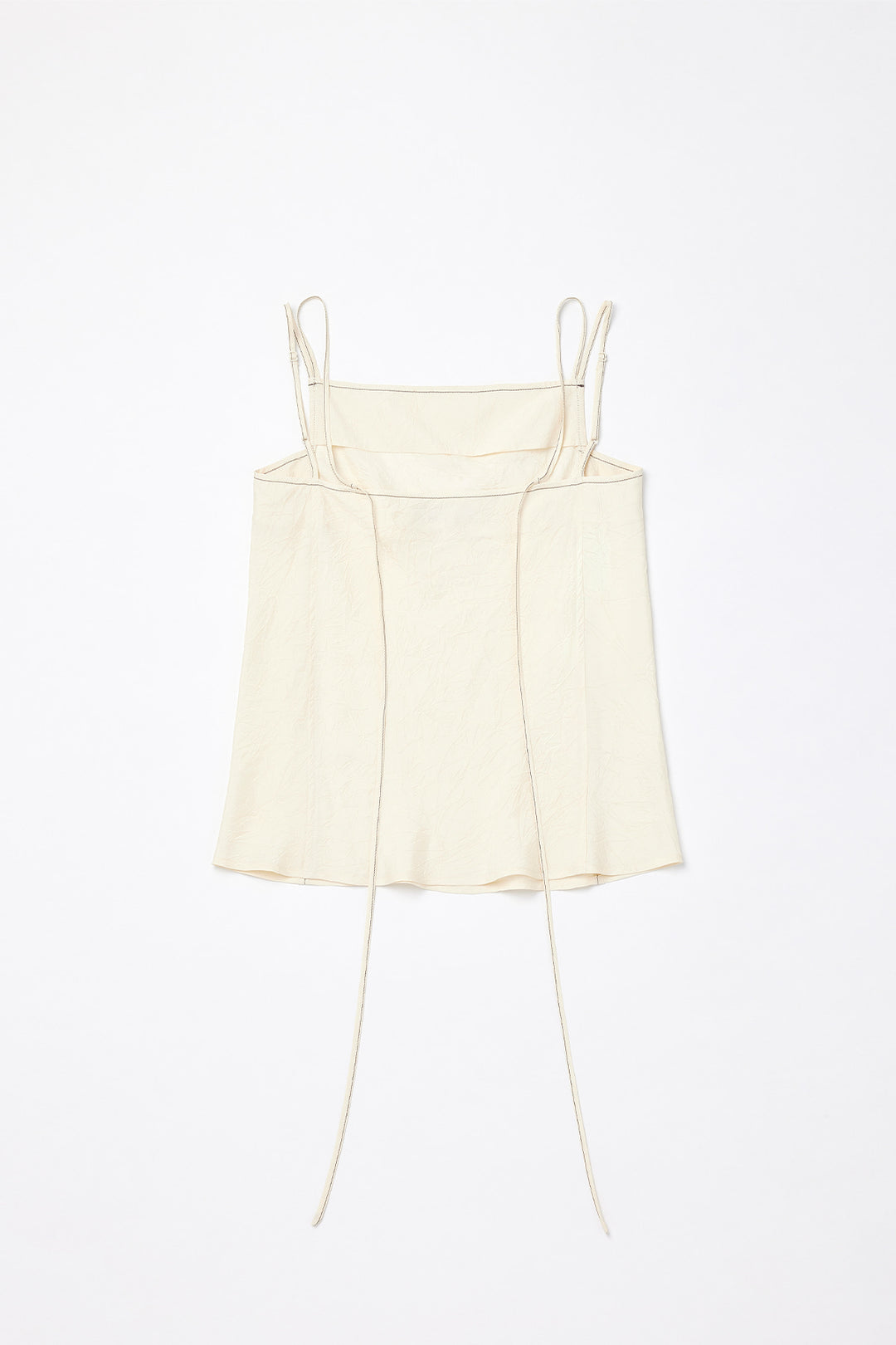 KIMMATIN Square Neck Crinkle Sleeveless — Ivory