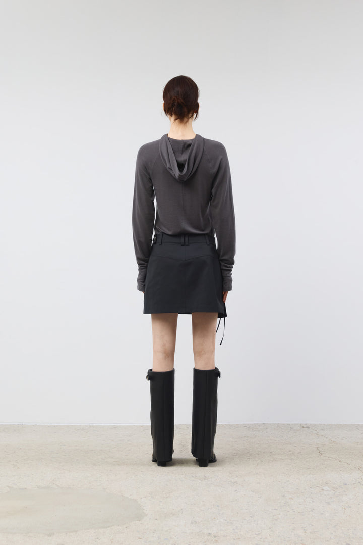KIMMATIN Slim Hoody Jersey Top — Charcoal