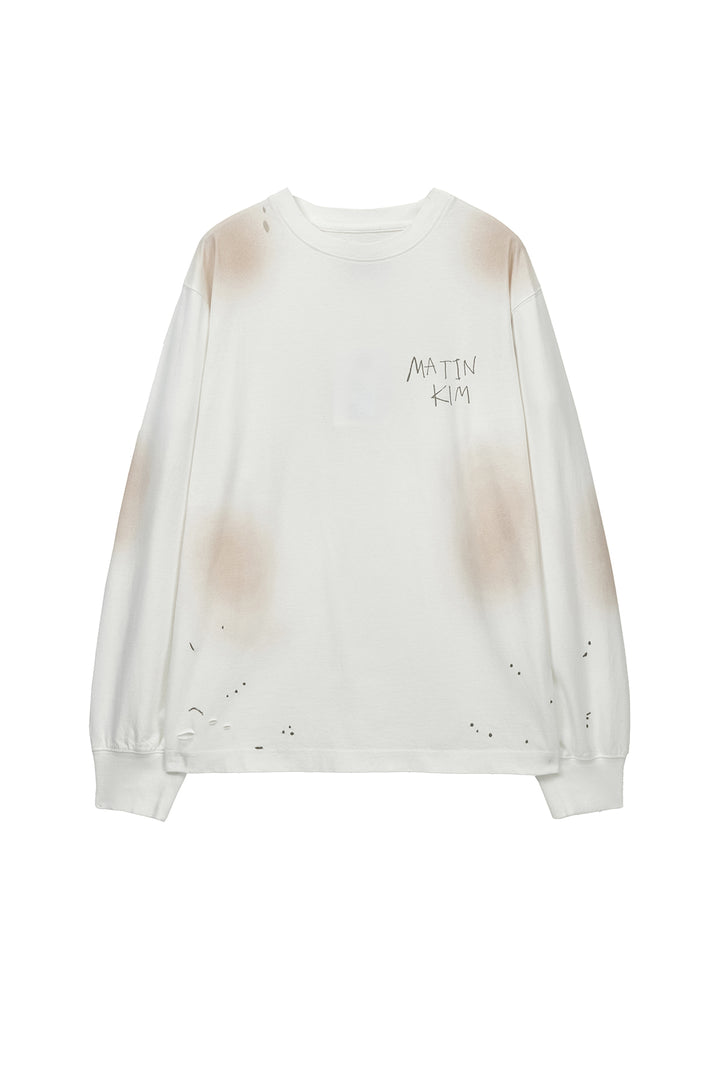 Matin Kim Vintage Washed Logo Top — Ivory