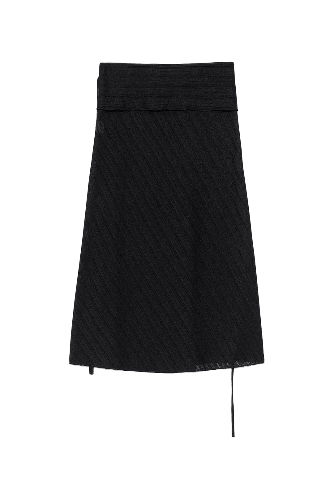 Matin Kim Foldover Layered Maxi Wrap Skirt — Black