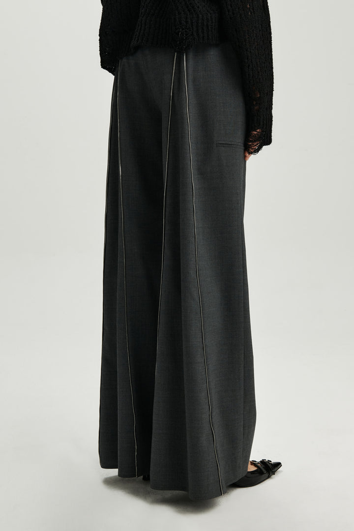KIMMATIN Zipper Point Trouser — Gray
