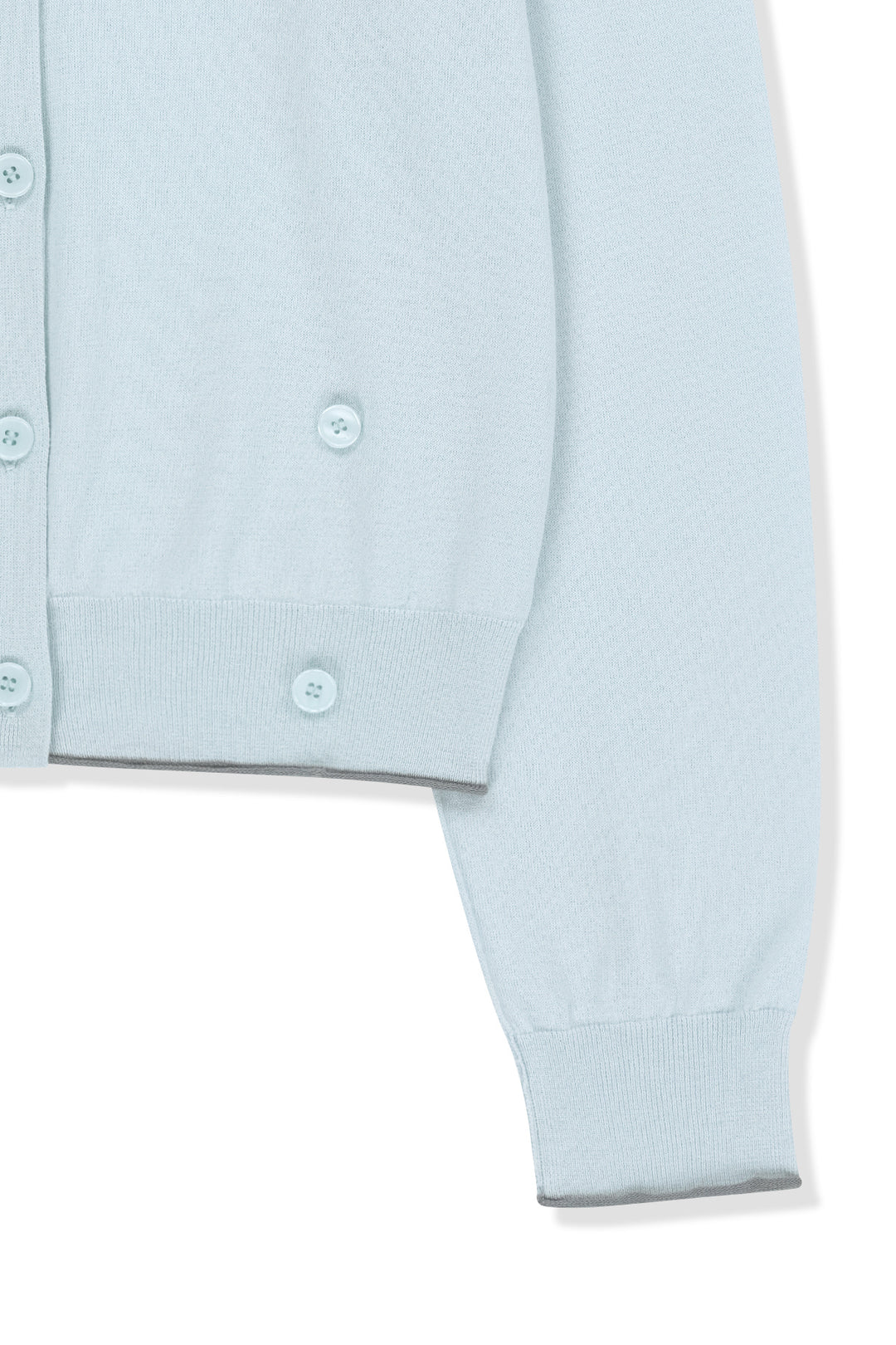 Matin Kim Back Logo Sheer Cardigan — Light Blue