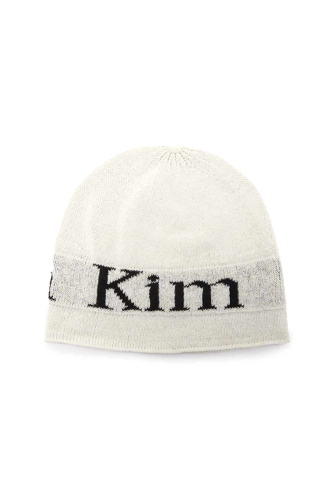 Matin Kim Logo Linen Short Beanie — White