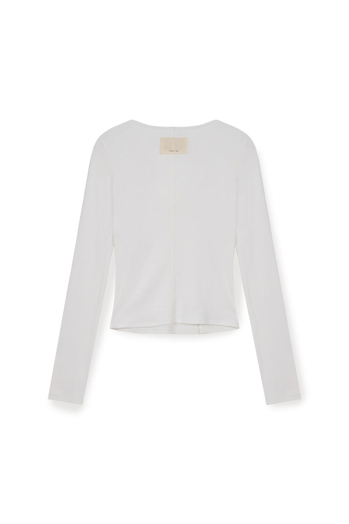 Matin Kim Snap Detail Slim Top — Ivory