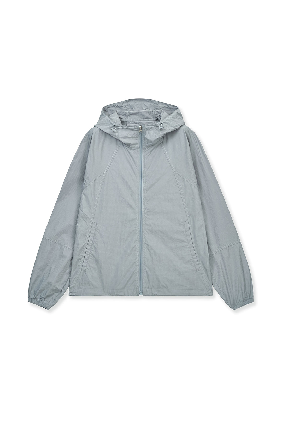 Matin Kim Back Logo Hoody Wind Breaker — Light Grey