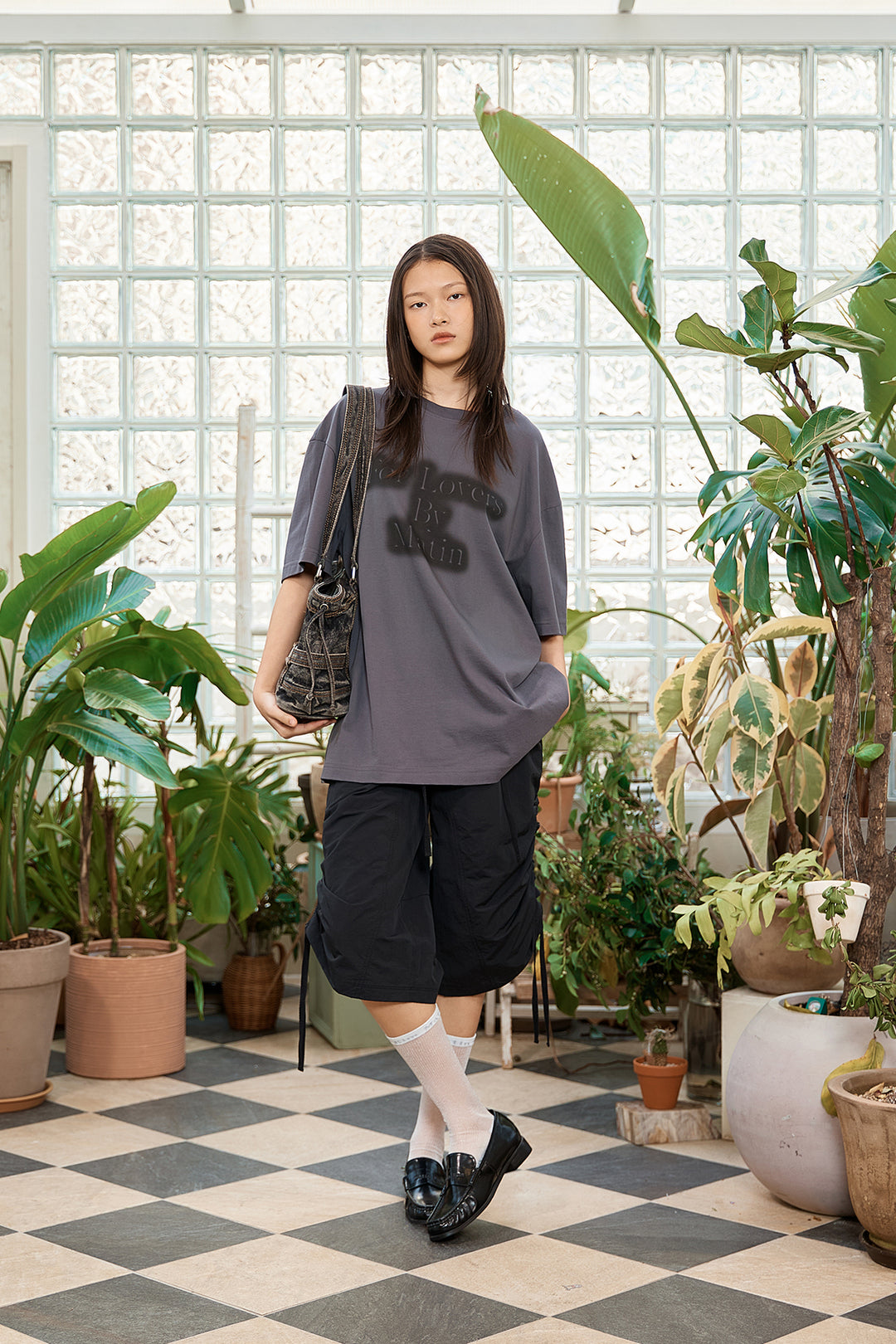 Matin Kim For Lovers Logo Point Top — Charcoal