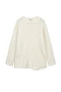 Matin Kim Asymmetric Damaged Knit Pullover — Ivory