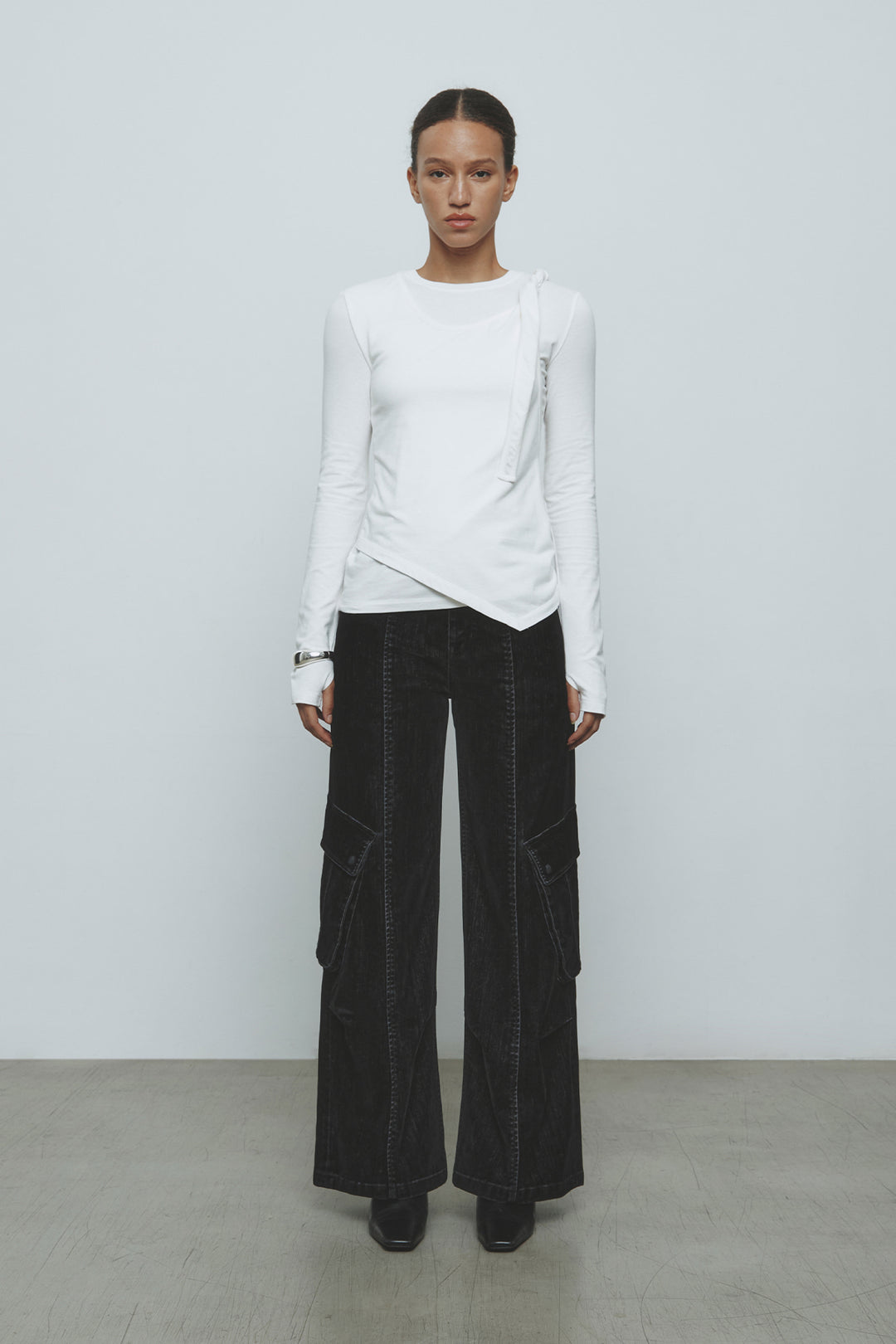 KIMMATIN Hairy Stripe Piqué Knit Top — Brown