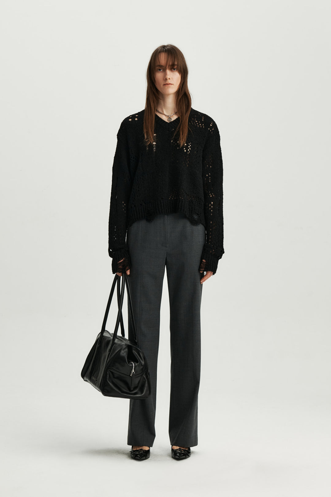 KIMMATIN Zipper Point Trouser — Gray