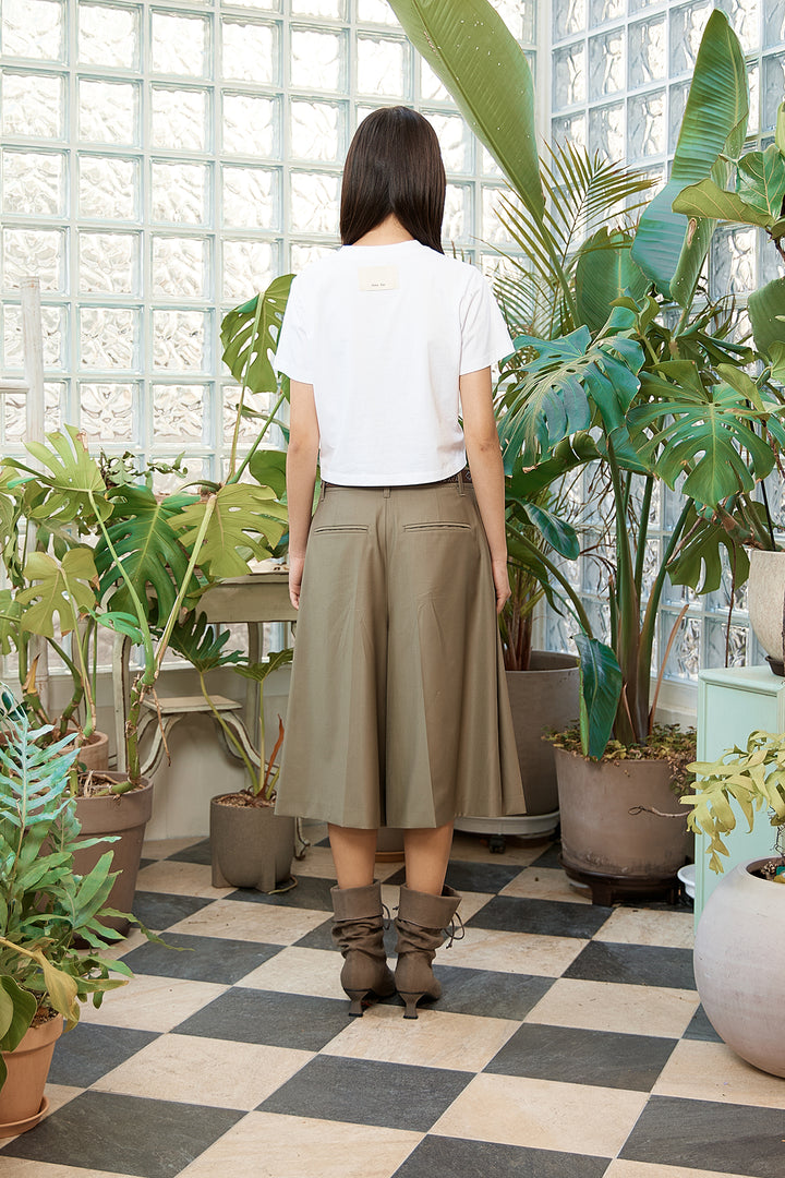 Matin Kim Logo Thread Point Crop Top — White