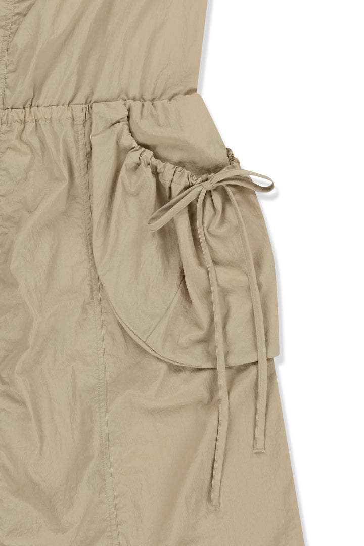 Matin Kim Strap Detail Sleeveless Utility Dress — Beige