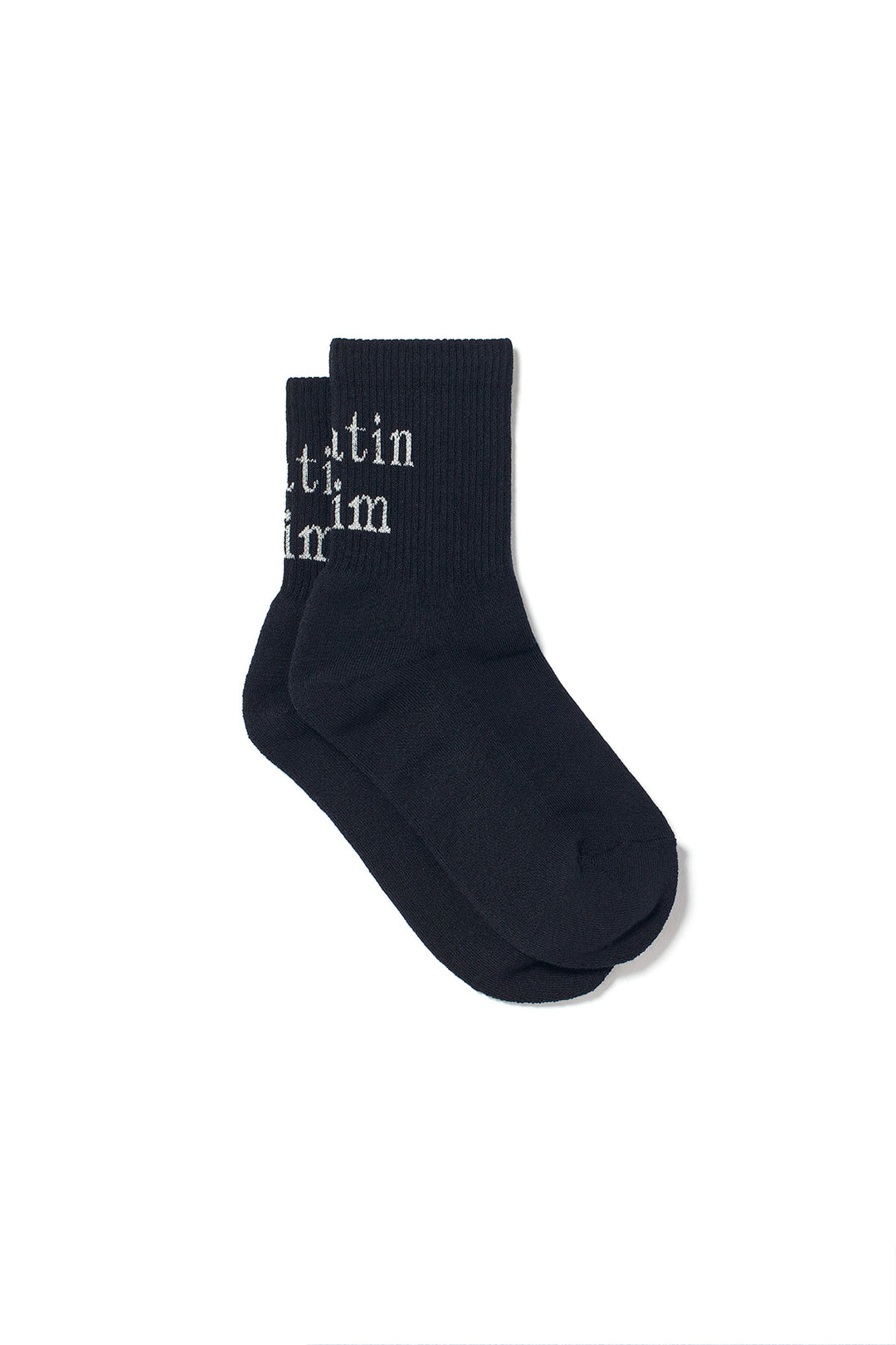 Matin Kim Big Logo Crew Socks — Black