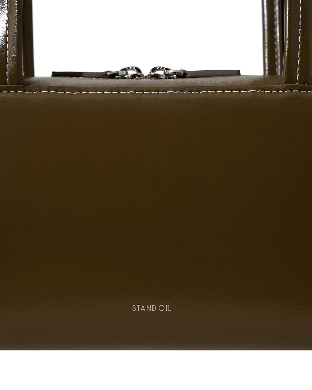 Stand Oil Post Bag — Square Box Shoulder Bag — Stitch Mocha