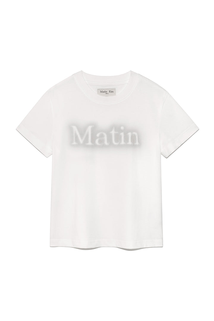 Matin Kim Shadow Typo Top — White