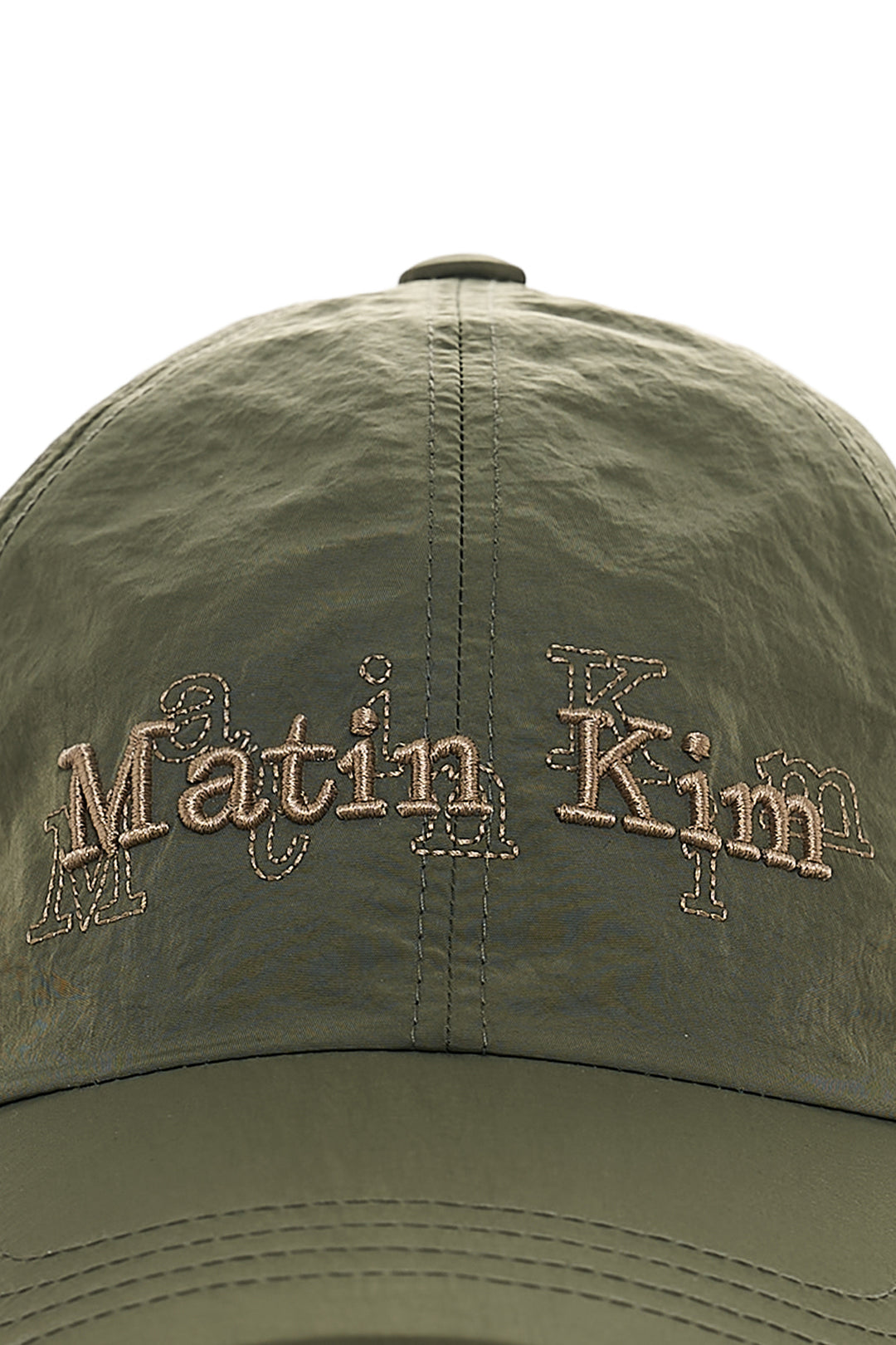 Matin Kim Overlay Logo Ball Cap — Khaki